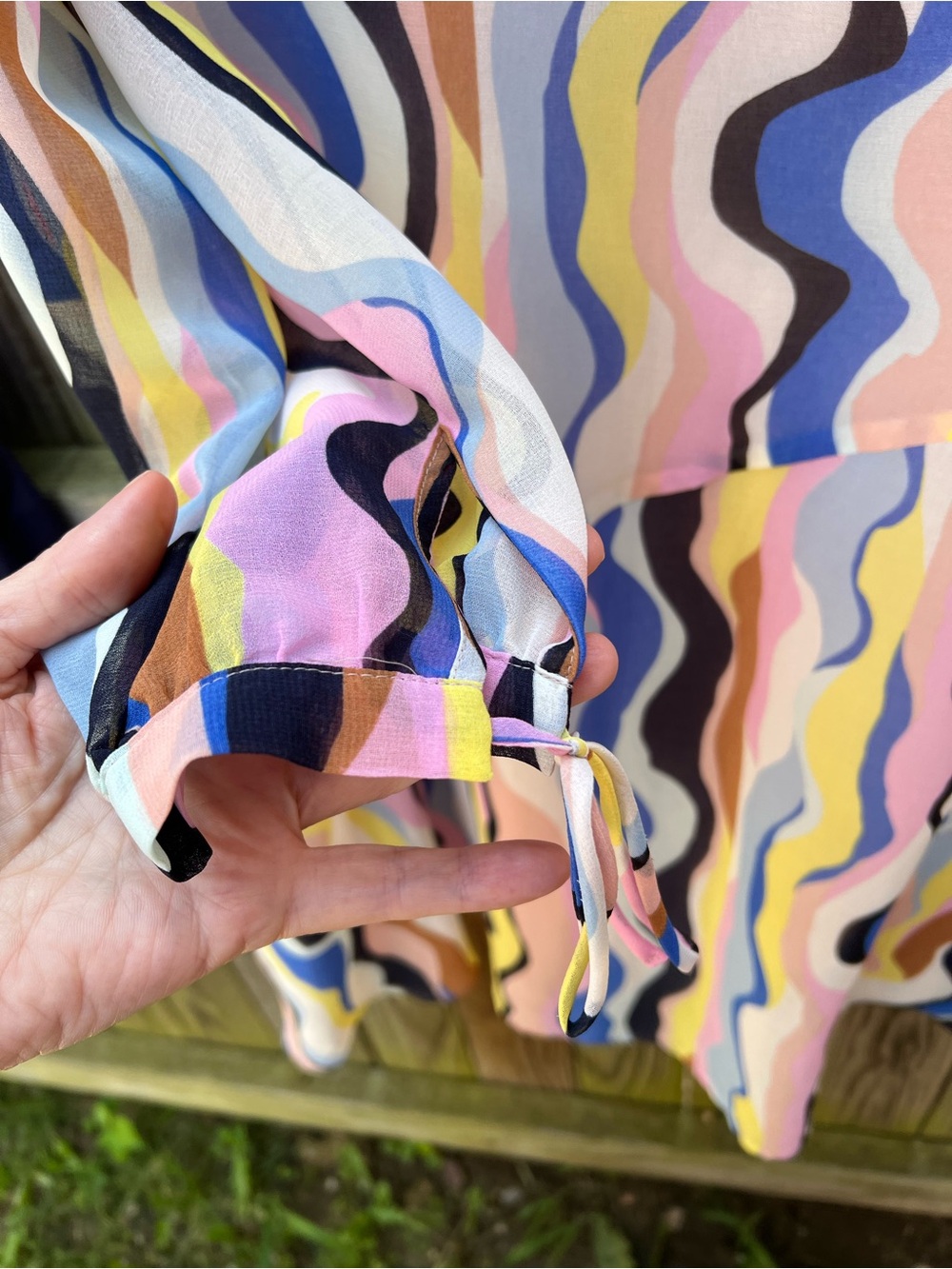 MARELLA Multicolor Wavy Print Shift dress in Pink Blue Yellow - Picture 8 of 10